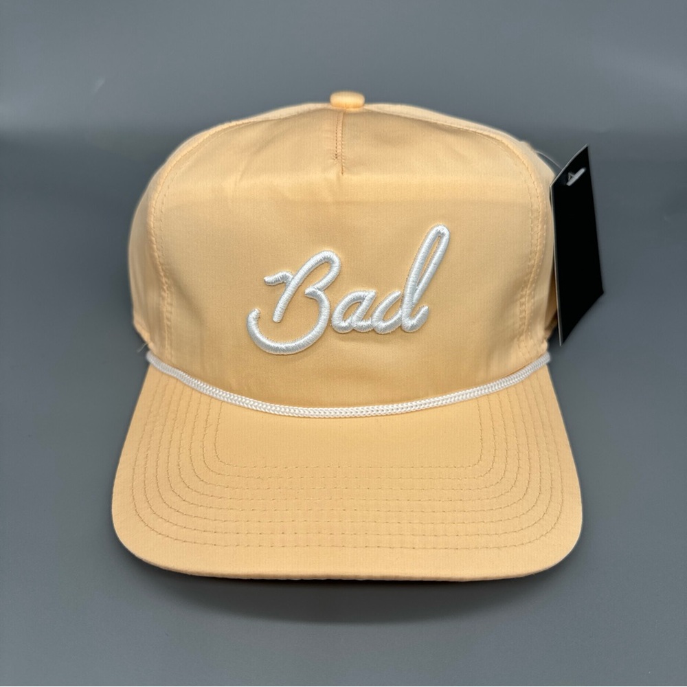Bad Birdie Active Rope Apricot Golf Mens Golfers “Bad” Snapback Snap Hat Cap NEW